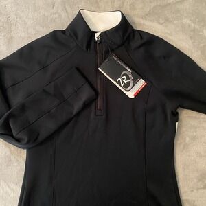 Zero Restriction Pullover Sz Small Black Samantha Tech Layer Quarter Zip New